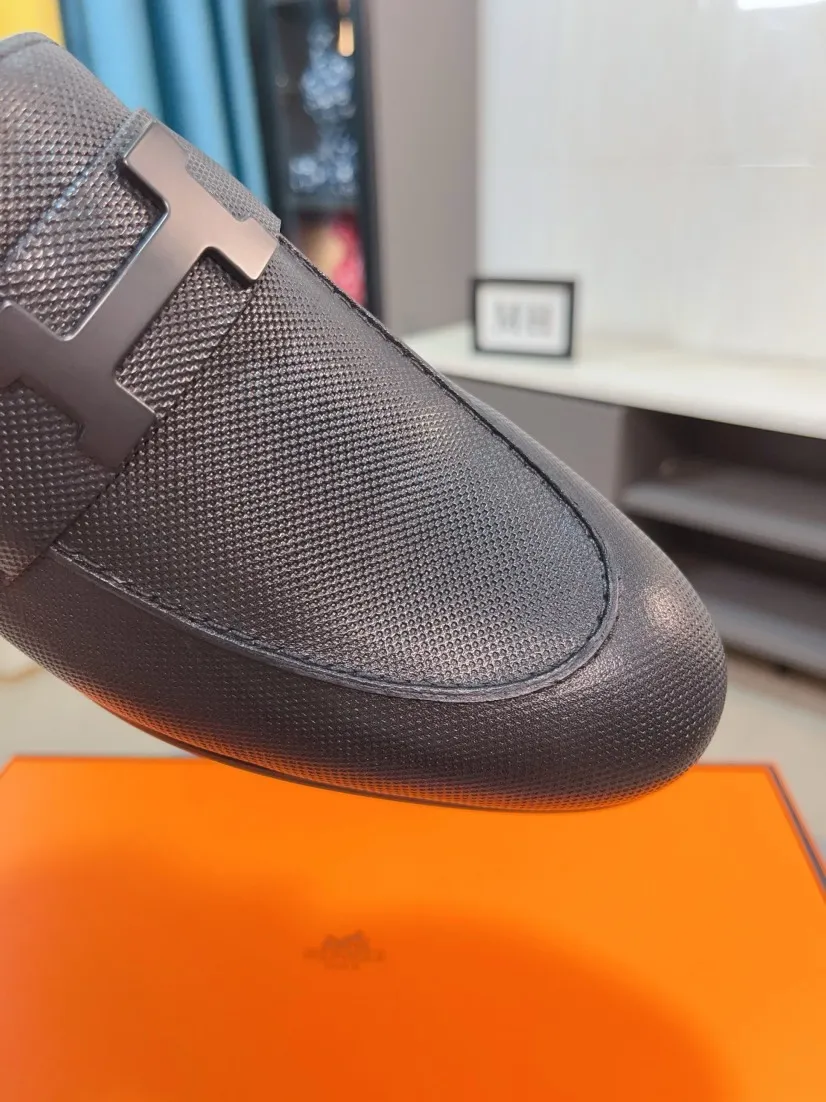 Men's shoes 💰560🌹🌹Niuli "HERMES" Hermès business leather shoes, original factory configuration, original imported cowhide upper + luxury hardware logo + fully imported original customized cowhide lining, sole: rubber wear-resistant outsole, difficult craftsmanship, original factory follow-up goods, 🔍🔍high quality code number: 38-44 45 can be customized
